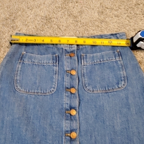 ZARA Button Front Denium Skirt - Picture 4 of 8